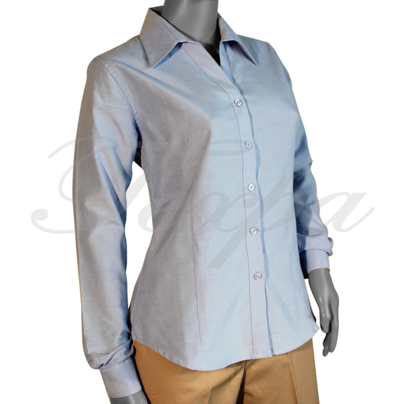 Blusa Oxford Manga Larga 70%ALG - 30%POLY