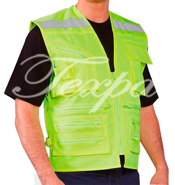 Chaleco Geólogo Fluor Doble 135gr 100% Poly